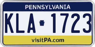 PA license plate KLA1723