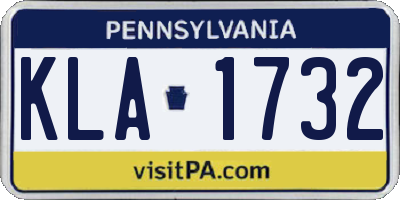 PA license plate KLA1732