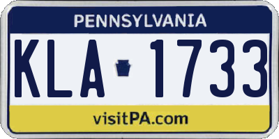 PA license plate KLA1733