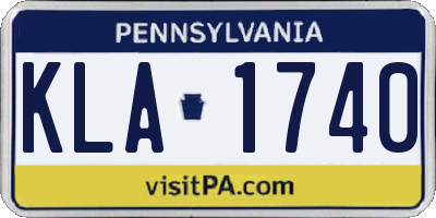 PA license plate KLA1740