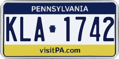 PA license plate KLA1742