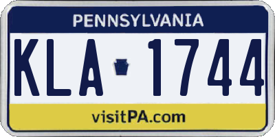 PA license plate KLA1744