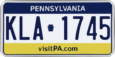 PA license plate KLA1745
