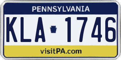 PA license plate KLA1746
