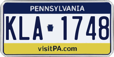 PA license plate KLA1748