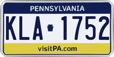PA license plate KLA1752