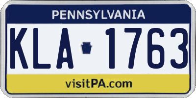 PA license plate KLA1763