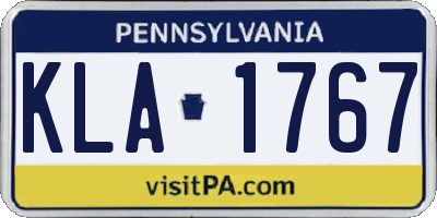 PA license plate KLA1767