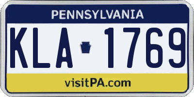 PA license plate KLA1769