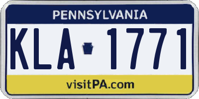 PA license plate KLA1771