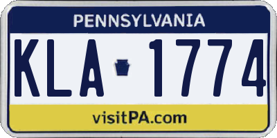 PA license plate KLA1774