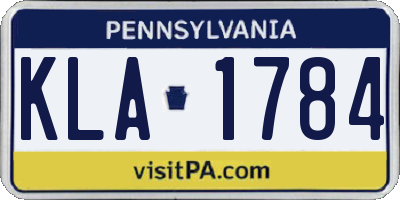 PA license plate KLA1784