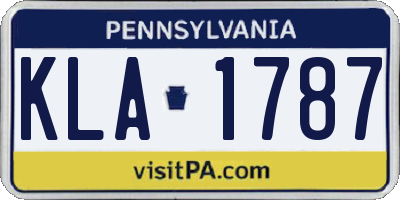 PA license plate KLA1787