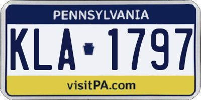 PA license plate KLA1797