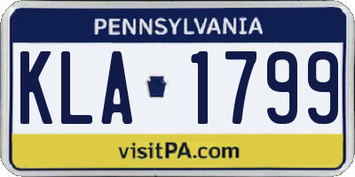 PA license plate KLA1799