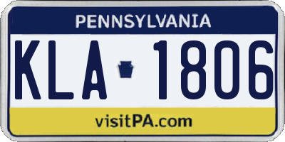 PA license plate KLA1806