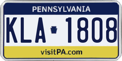 PA license plate KLA1808