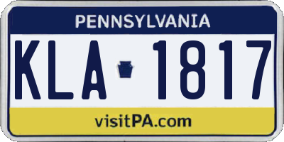 PA license plate KLA1817