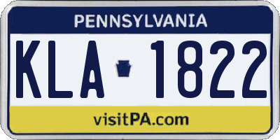 PA license plate KLA1822