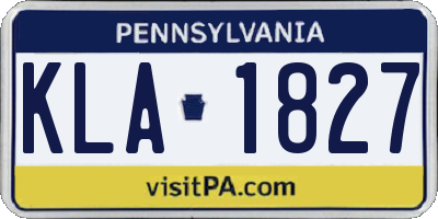 PA license plate KLA1827