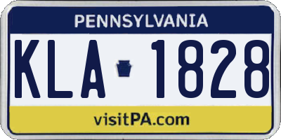 PA license plate KLA1828