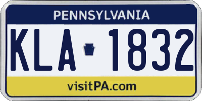 PA license plate KLA1832