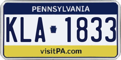 PA license plate KLA1833