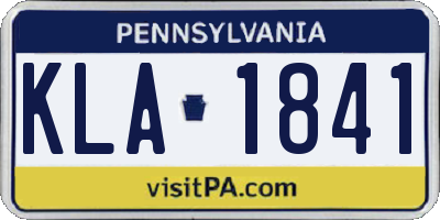 PA license plate KLA1841