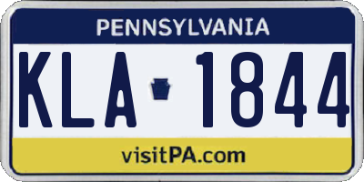 PA license plate KLA1844