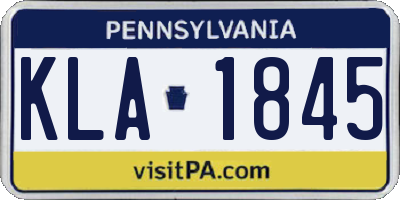 PA license plate KLA1845