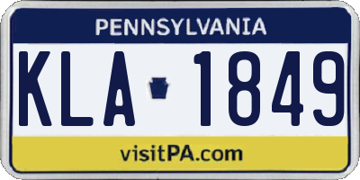 PA license plate KLA1849