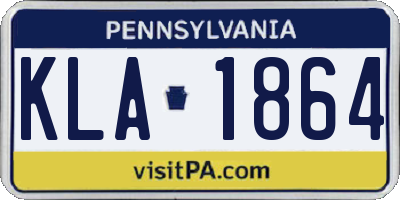 PA license plate KLA1864