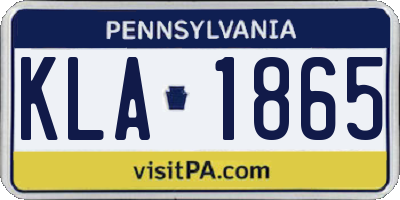 PA license plate KLA1865