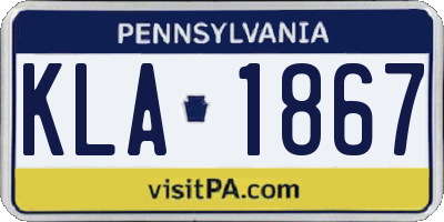 PA license plate KLA1867