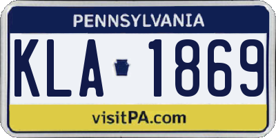 PA license plate KLA1869
