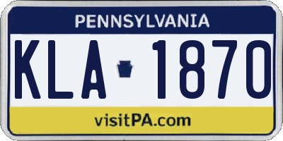 PA license plate KLA1870