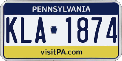 PA license plate KLA1874