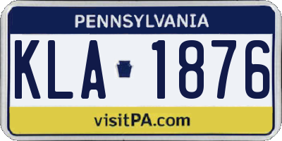 PA license plate KLA1876