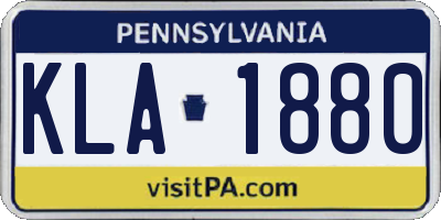 PA license plate KLA1880