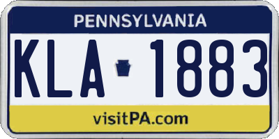 PA license plate KLA1883