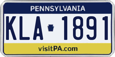 PA license plate KLA1891