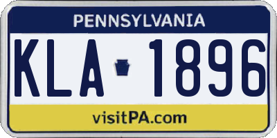 PA license plate KLA1896