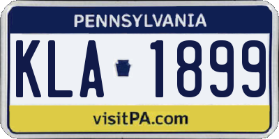 PA license plate KLA1899