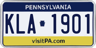 PA license plate KLA1901