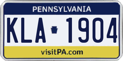 PA license plate KLA1904