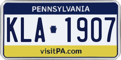 PA license plate KLA1907
