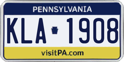 PA license plate KLA1908