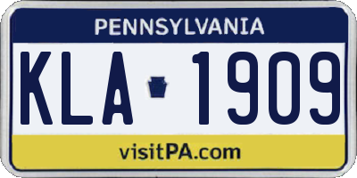 PA license plate KLA1909