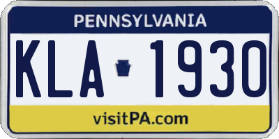 PA license plate KLA1930