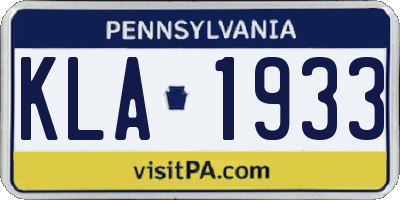 PA license plate KLA1933